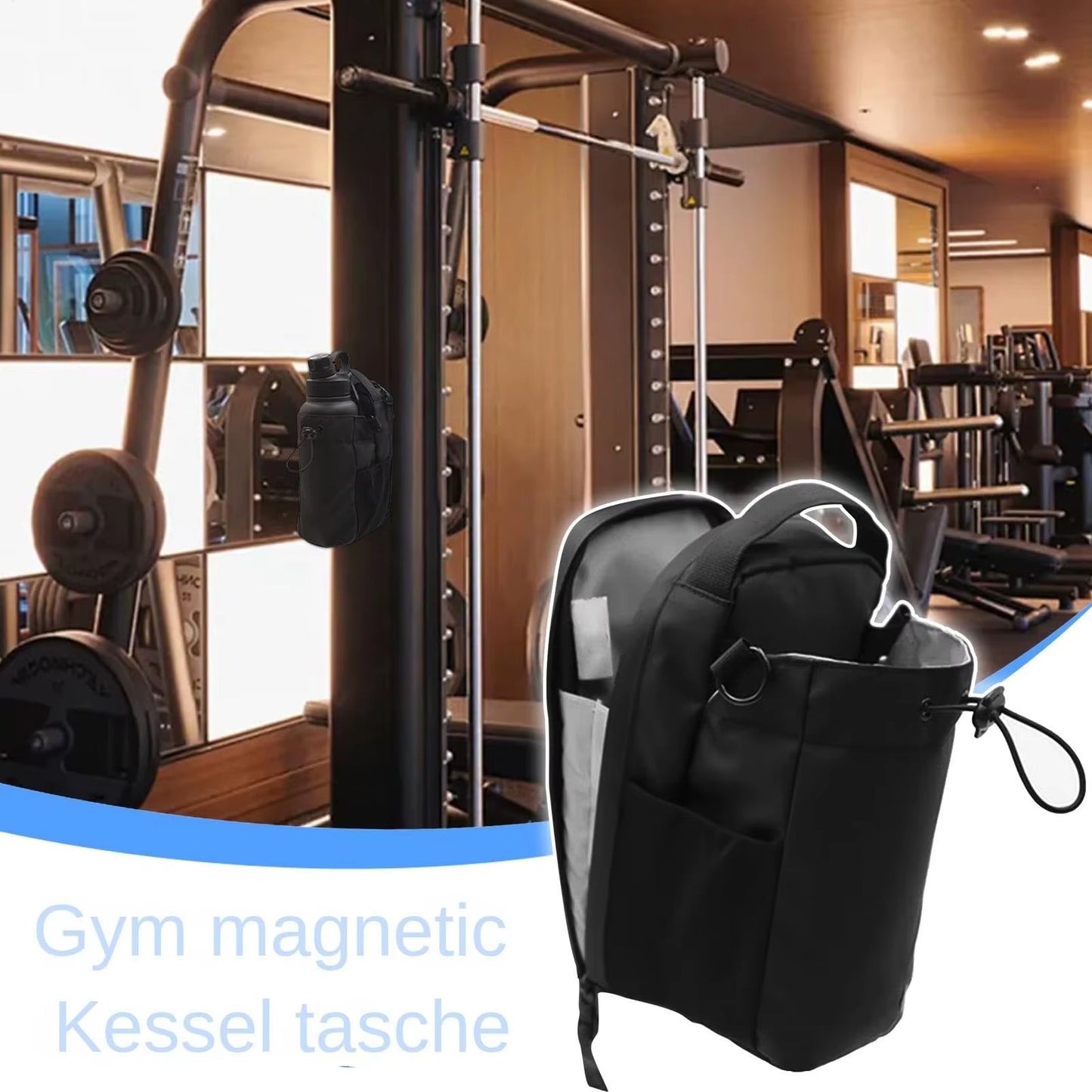 Magnetic Bottle Bag - Gym-Specific Water Cup Holder with Strong Magnet for Outdoor Sports and Activities